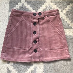 Bershka pink corduroy mini skirt